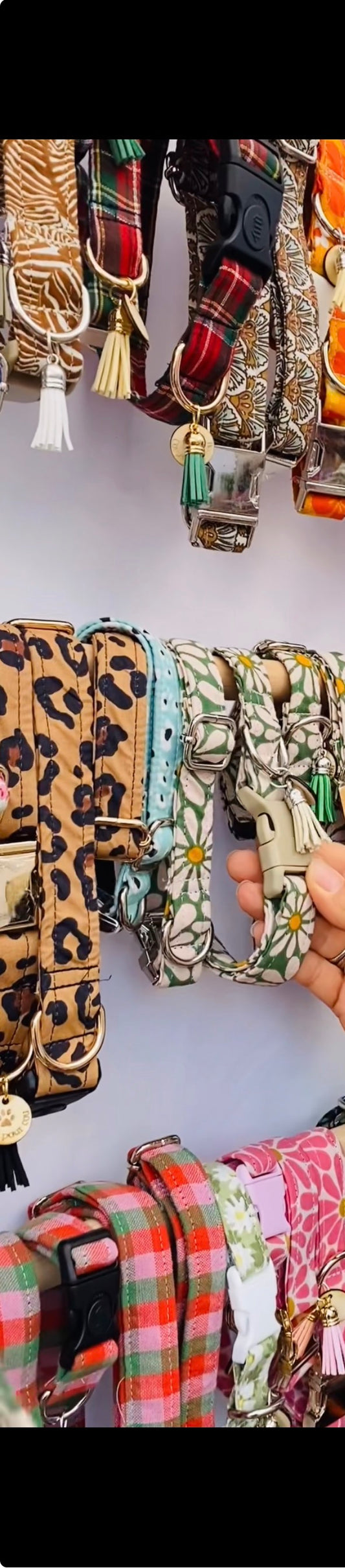 Collier en tissu et sangle pour chien – Réglable et personnalisable collection leopard