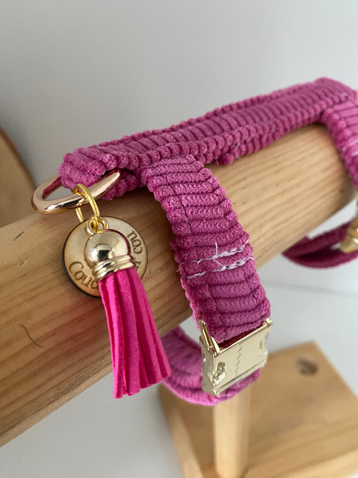 harnais claude pour chat ou petits chiens tissu rose et velours