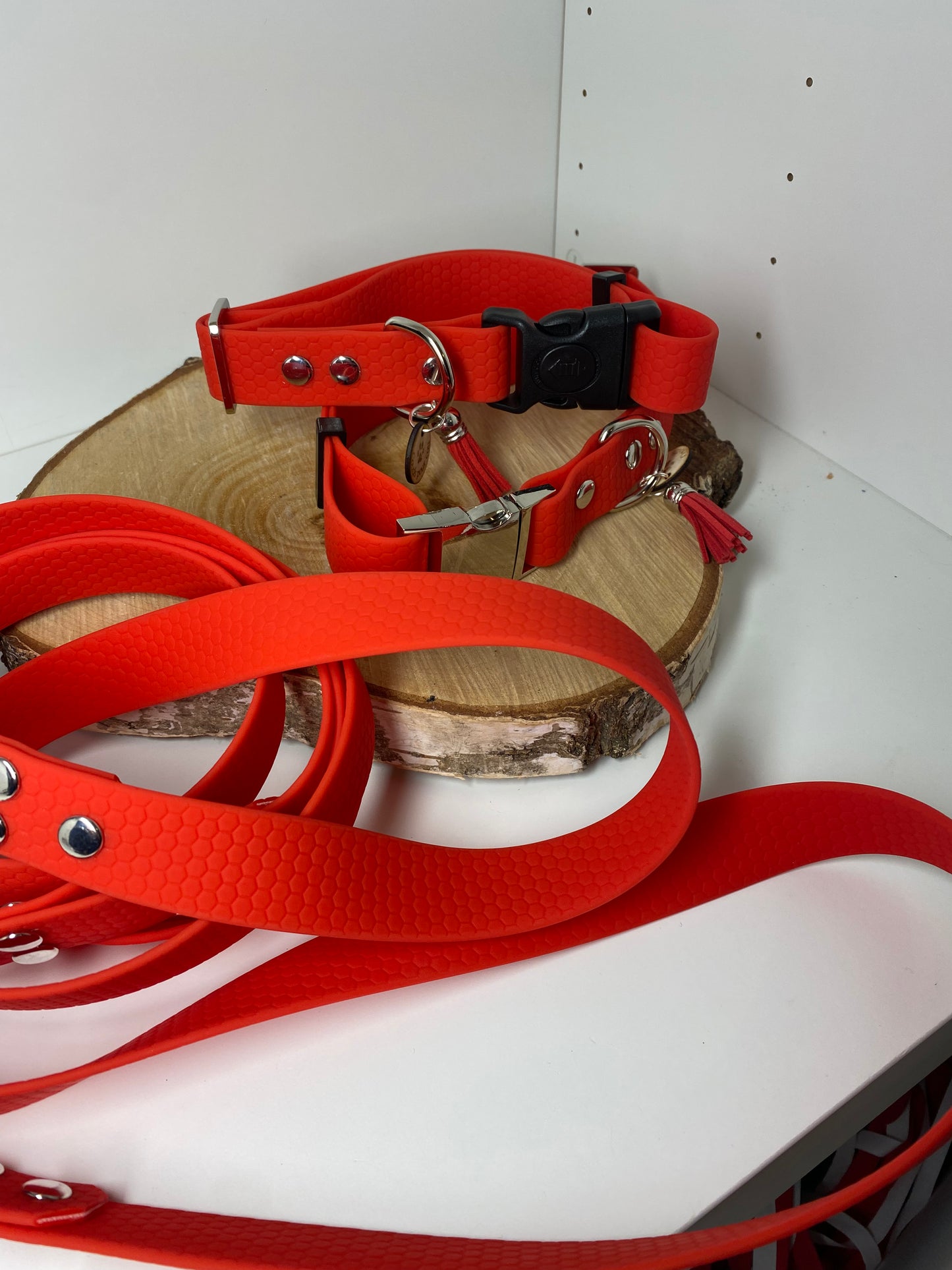 Collier réglable hexa rouge avec ou sans laisse