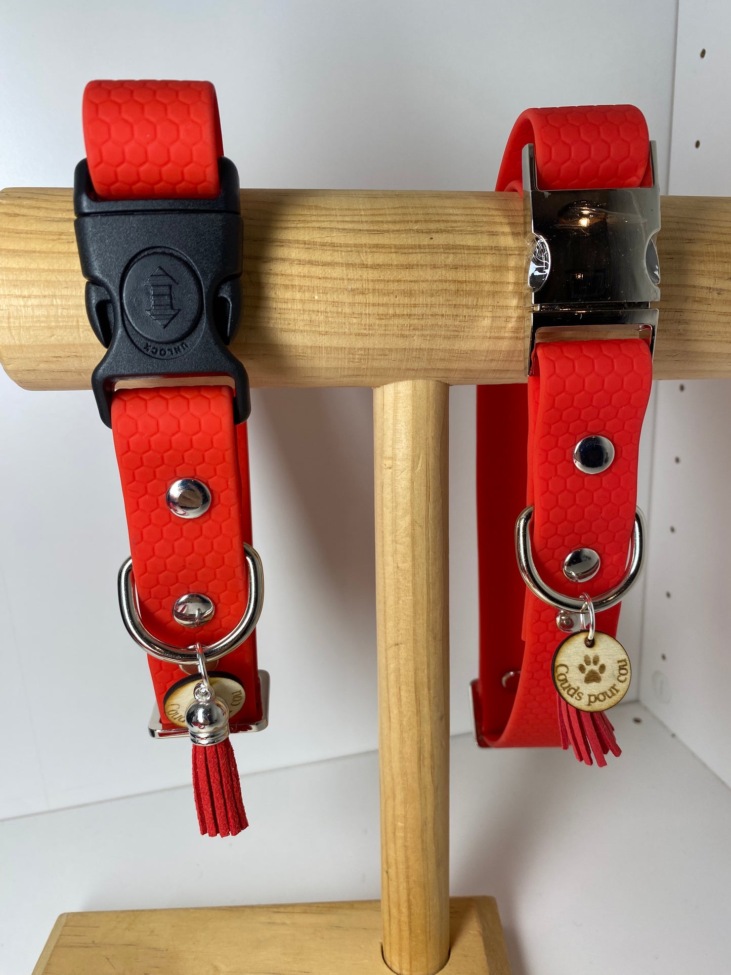 Collier réglable hexa rouge avec ou sans laisse
